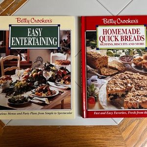 Vintage Betty Crocker Easy Entertaining and Homemade Quick Breads Cookbooks